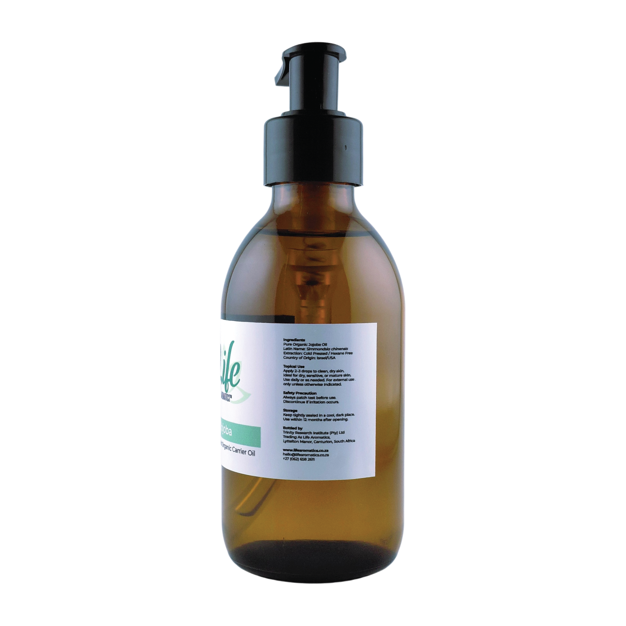 Life-Aromatics-Organic-Jojoba-Oil-200ml-with-28-410-lotion-pump-side