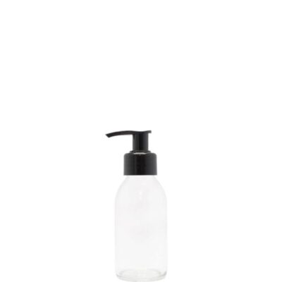 100ml Clear Glass Bottle with Lotion Pump Dispenser
